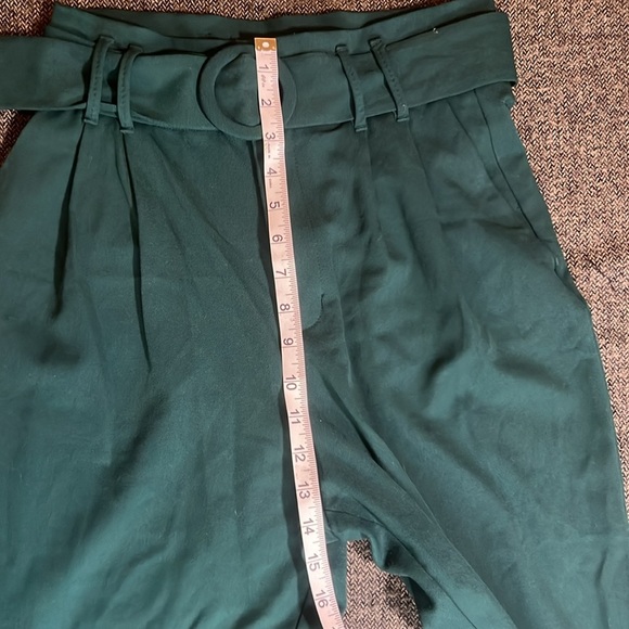 Stylish Forest Emerald Green High-Waisted Pants by Zara sz S - Picture 5 of 9